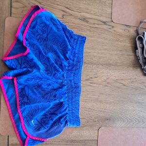 Nike Blue Athletic Shorts with Pink Trim
